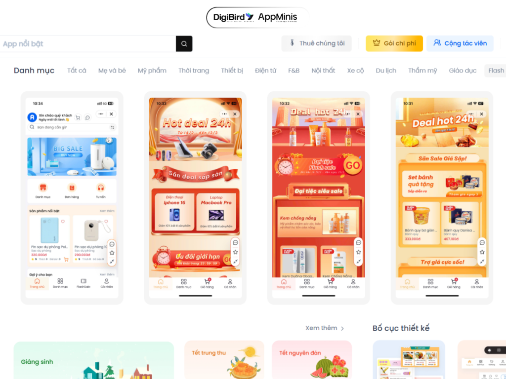 Template thiết kế giao diện đăng nhập tính năng Flash Sale