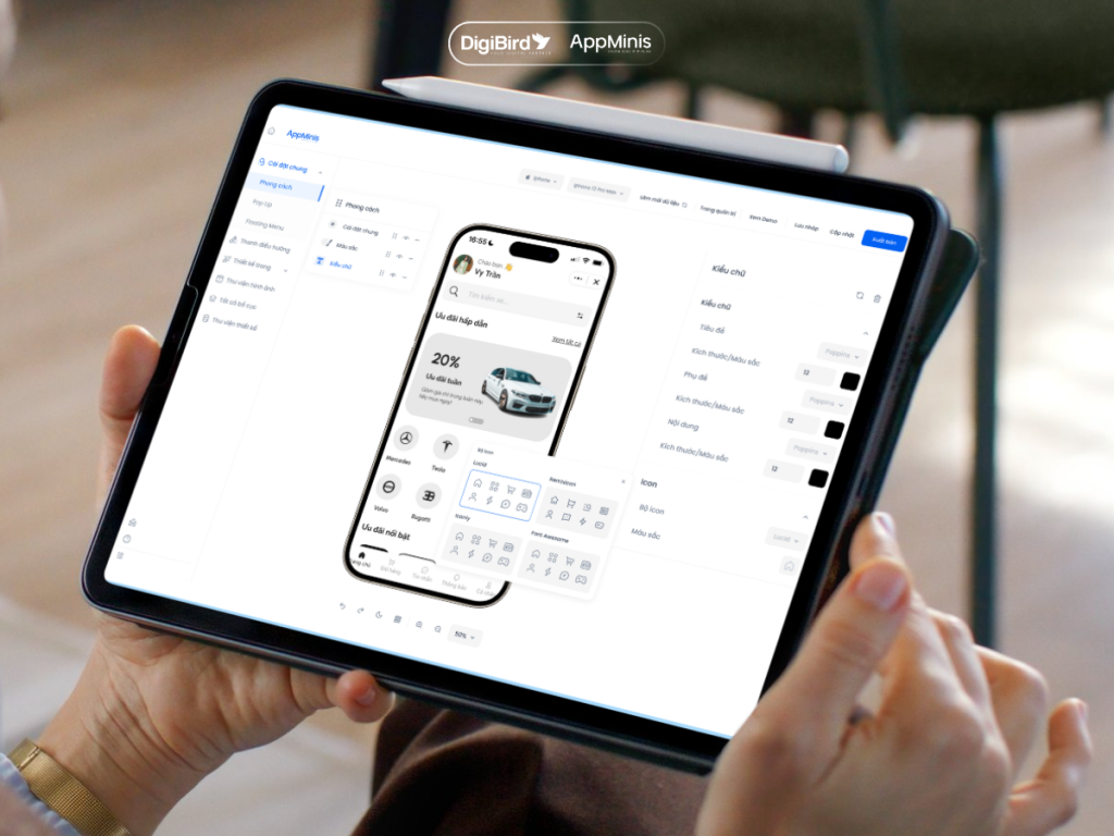 Thiết kế giao diện đăng nhập bằng nền tảng no-code/low-code kéo thả