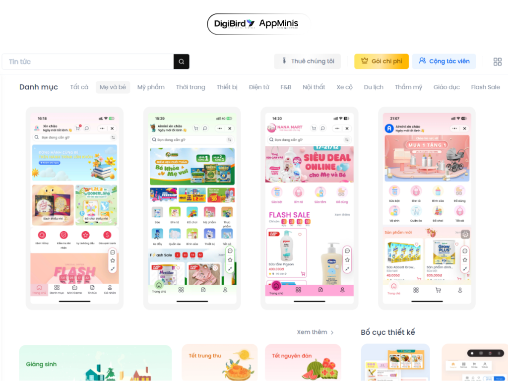 Template thiết kế giao diện đăng nhập ngành mẹ và bé
