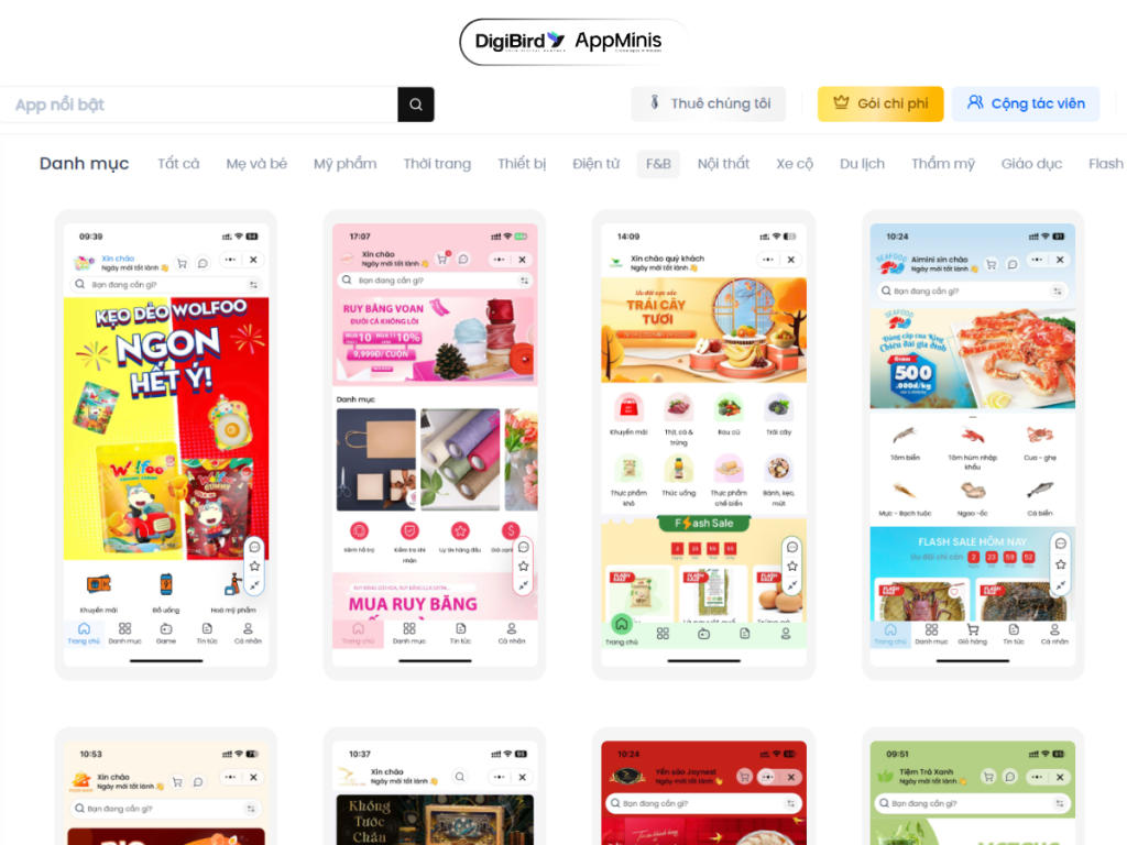 Template thiết kế giao diện đăng nhập ngành F&B