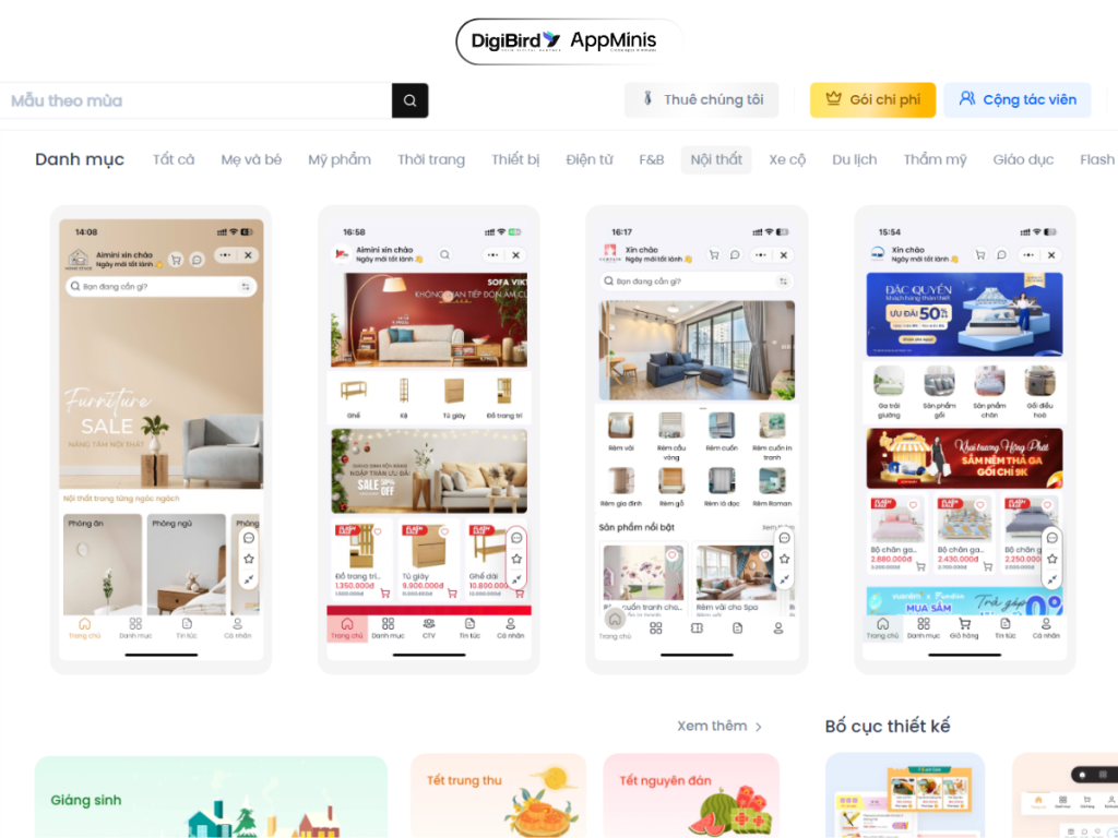 Template thiết kế giao diện đăng nhập ngành nội thất
